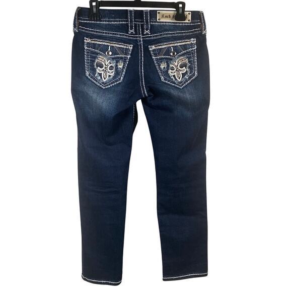Rock Revival Denim - Rock Revival Easy Crop Jeans Women's Size 26 30x26 Boris Embroidered Distressed